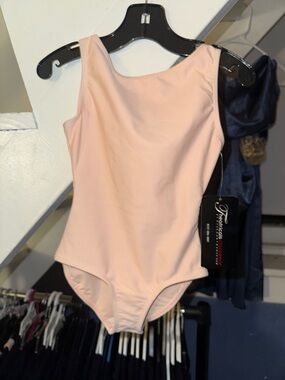 Girls' Pink Ballet Leotard - high neck